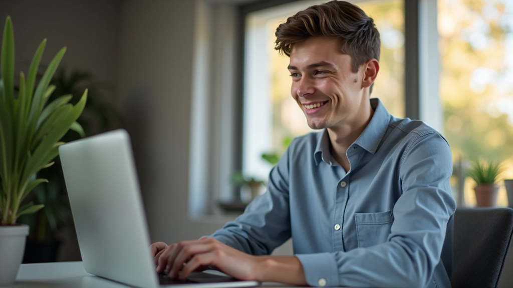 Studentu sejas ar pozitīvām emocijām, skatoties uz datoru ekrānu ar kursa progresa skalas